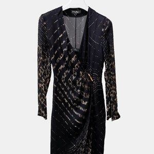 Salvatore Ferragamo Printed Silk Wrap Dress